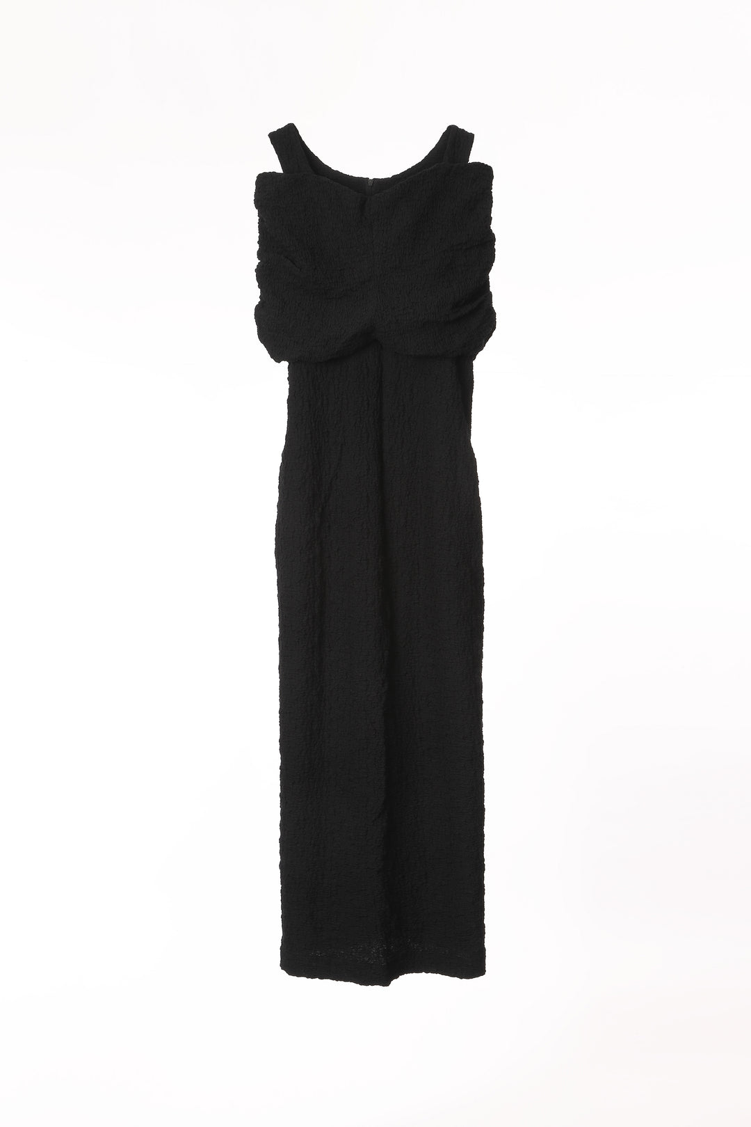 SHIRRING SCOOP NECK DRESS